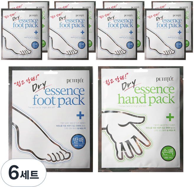 쁘띠페 드라이에센스 핸드 팩 5p + 풋 팩 5p, 6세트