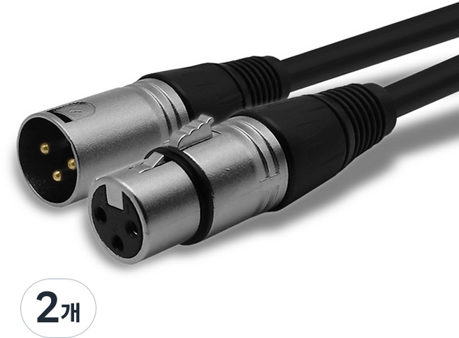 CableMate XLR Canon 麥克風延長線 10m, CM3806, 黑色, 2個