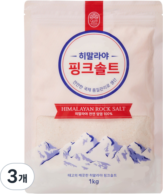 오르코 히말라야 핑크솔트, 1kg, 3개