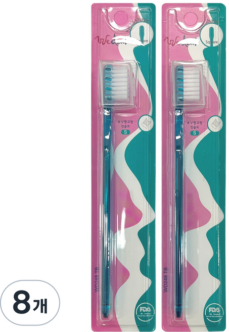 위덴 사각헤드 교정 부드러운모 칫솔 그린 S, 1개입, 8개