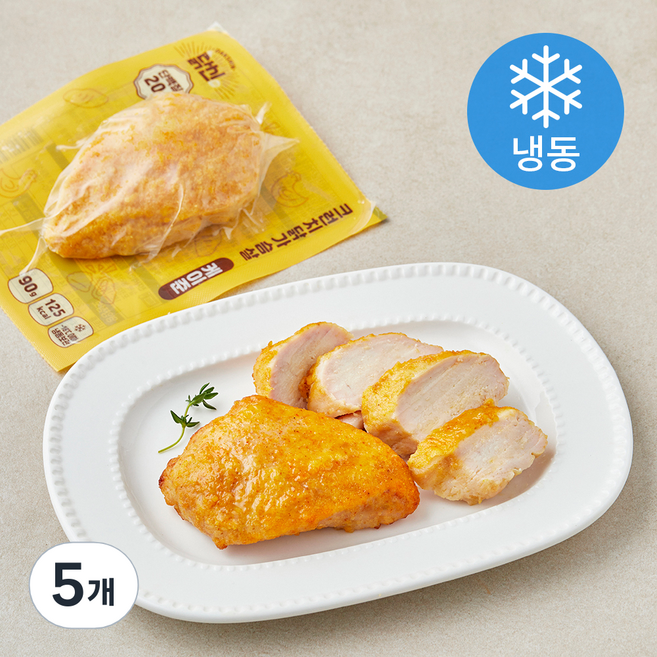 닭신 크런치 닭가슴살 케이준 (냉동), 90g, 5개, 1개입