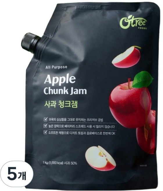 오트리 사과 청크잼, 1kg, 5개