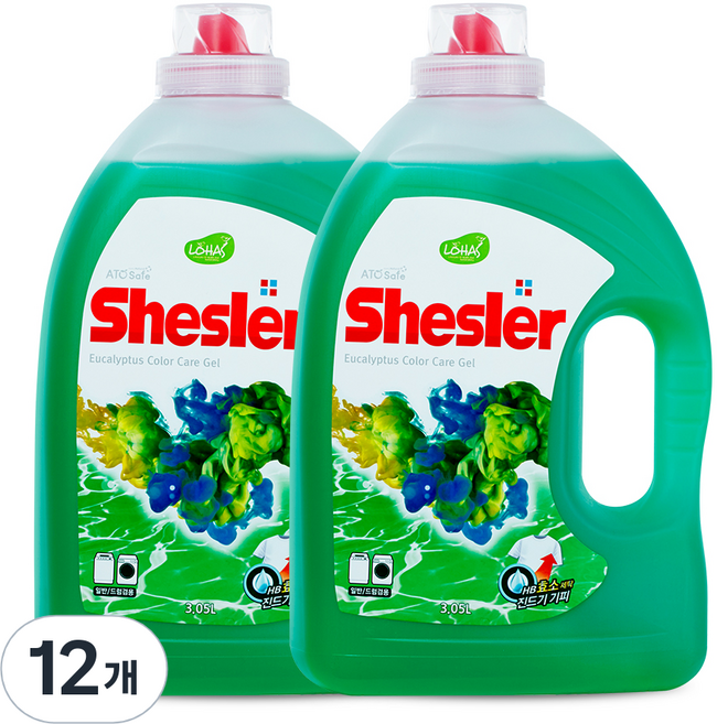쉬슬러 액체세제 유칼립투스 본품, 3.05L, 12개