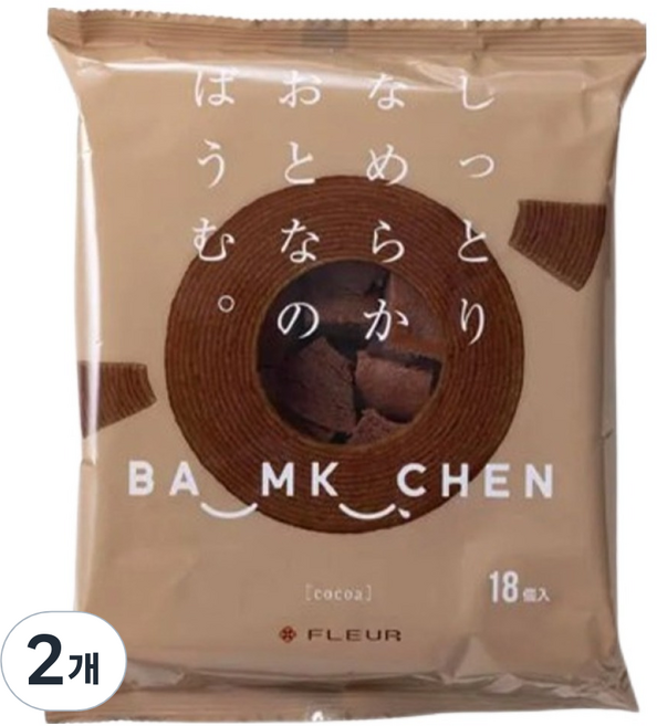 年輪蛋糕 可可口味 18入, 144g, 2個