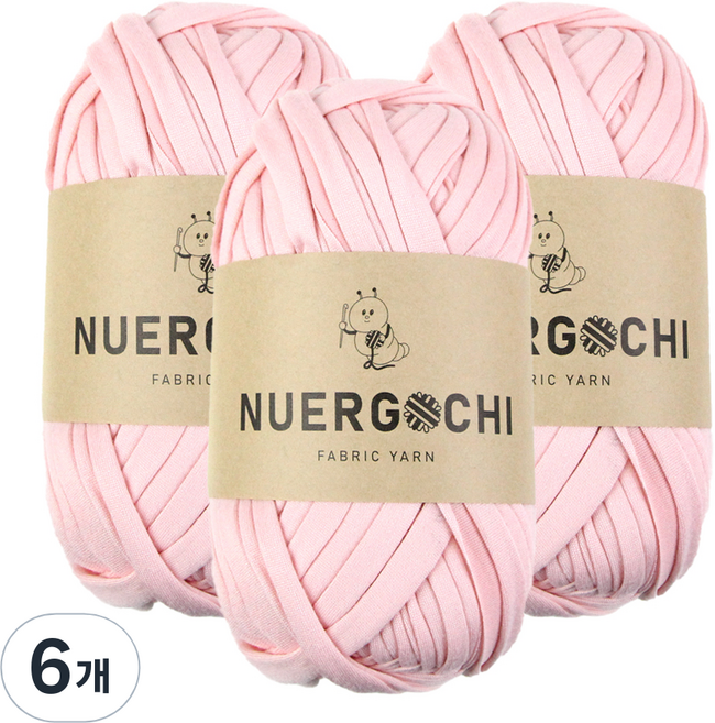 JSTrading 누에르고치 패브릭 얀 뜨개실 100g, 06 파스텔 핑크, 6개