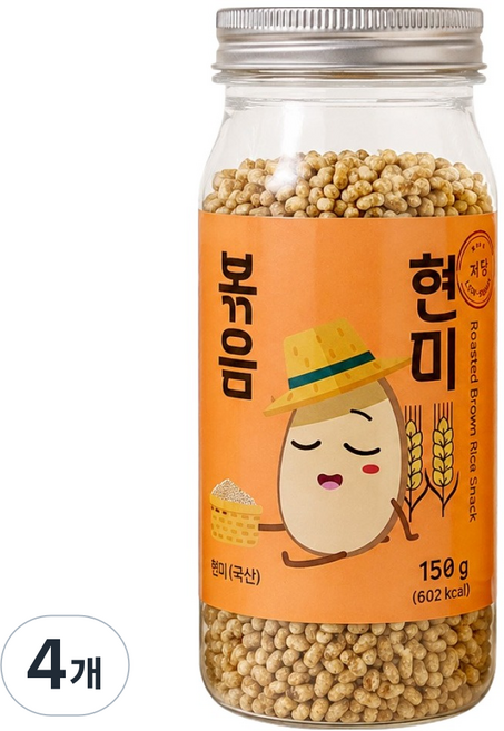 밀리브 국내산 볶음 현미, 150g, 4개