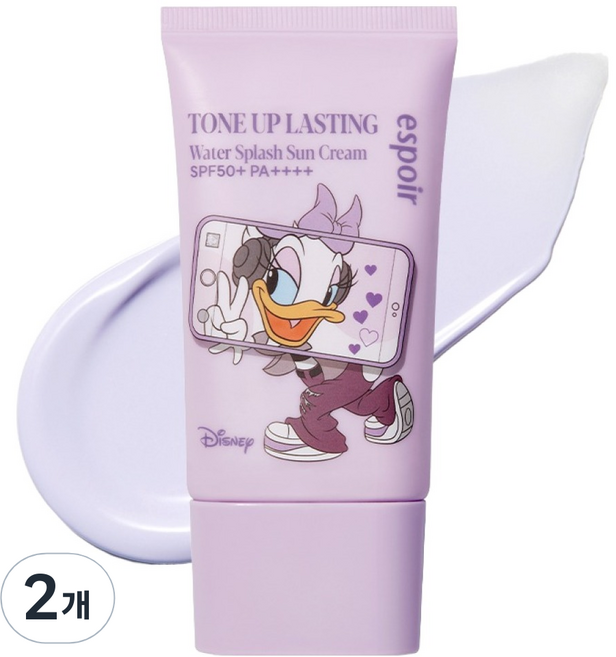 espoir 艾絲珀 迪士尼聯名款 水感提亮持久防曬霜 SPF50+ PA++++, 2個, 50ml