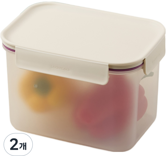 락앤락 프레쉬 프로텍트 밀폐용기 아이보리, 2개, 2L