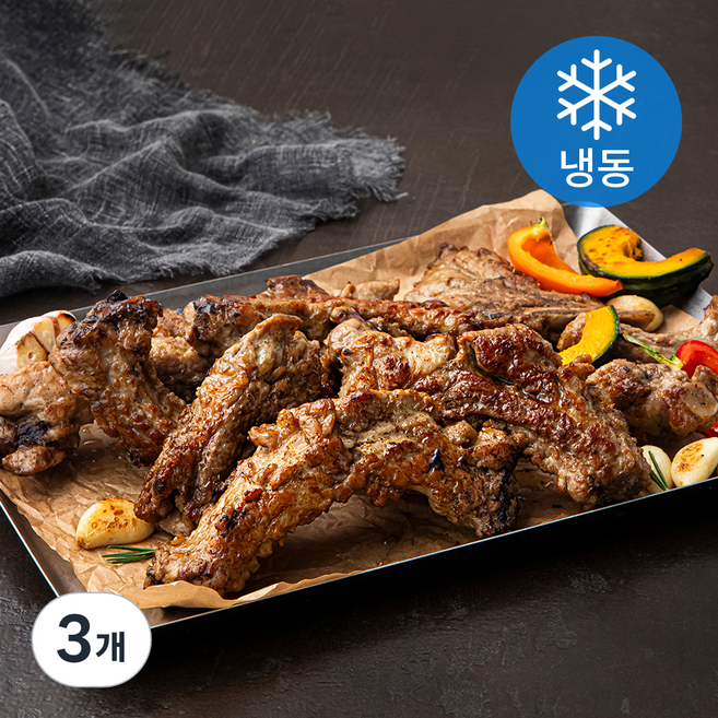 육소반 등갈비 소금구이 (냉동), 500g, 3개