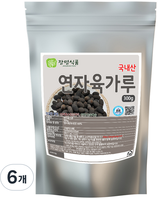 장명식품 연자육가루 국내산, 6개, 300g