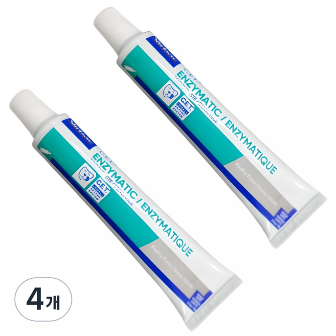 버박 CET 이중효소 반려동물 치약 닭고기맛, 4개