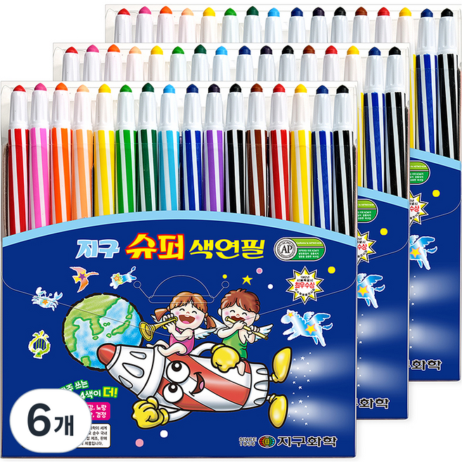 지구화학 슈퍼 색연필, 16색, 6개