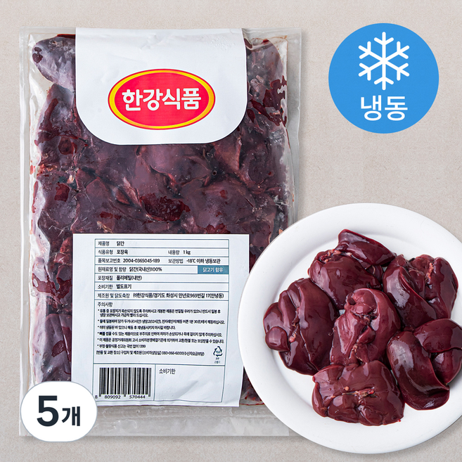 한강식품 닭간 (냉동), 1kg, 5개