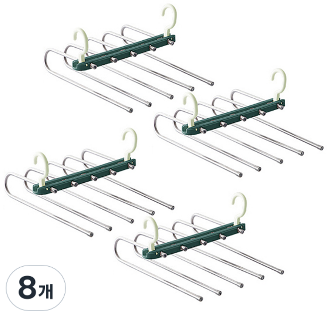 블럭마트 멀티 다기능 옷걸이, 그린, 8개