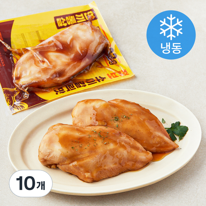 한끼통살 점보통살 소이갈릭맛 닭가슴살 (냉동), 200g, 1개입, 10개