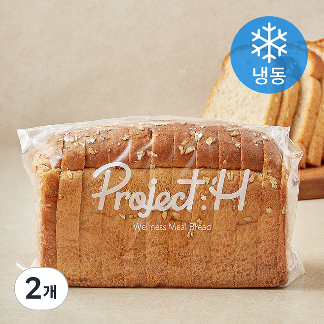 프로젝트H 고단백 저당 통밀식빵 (냉동), 405g, 2개