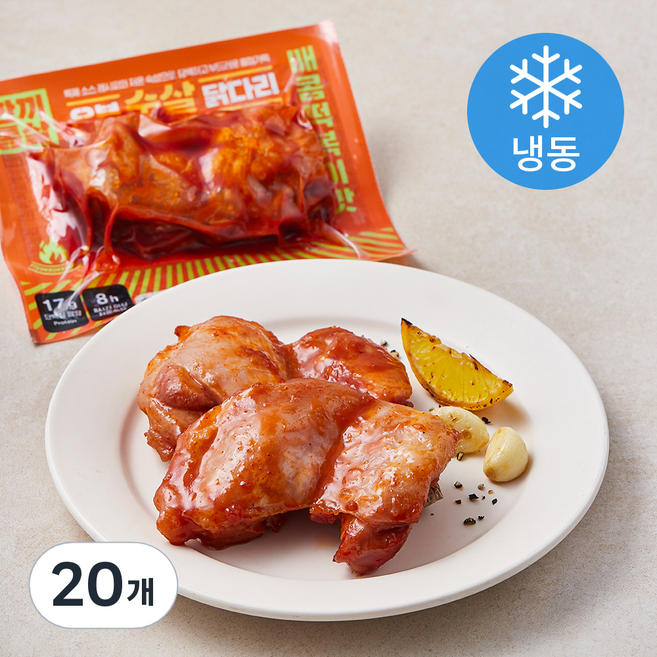 한끼통살 오븐 순살 닭다리 매콤떡볶이맛 (냉동), 100g, 20개