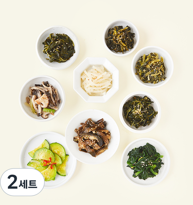 정미경키친 국내산 나물 모둠 9종 세트, 300g, 2세트