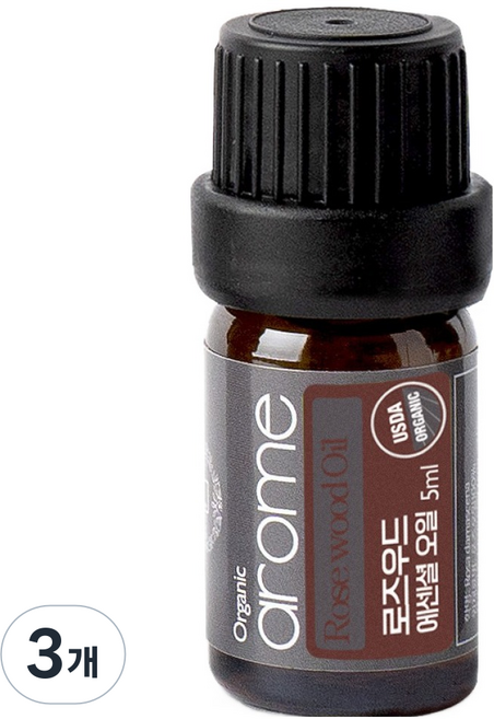 퓨어스 로즈우드 에센셜 오일, 3개, 5ml