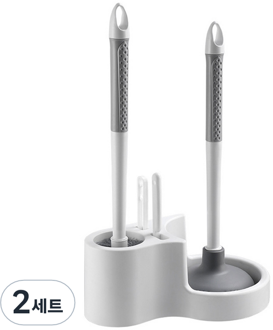 코히모 4ni1 화장실 변기솔 뚫어뻥 틈새 브러시 핀셋 4종 세트, 화이트, 2세트