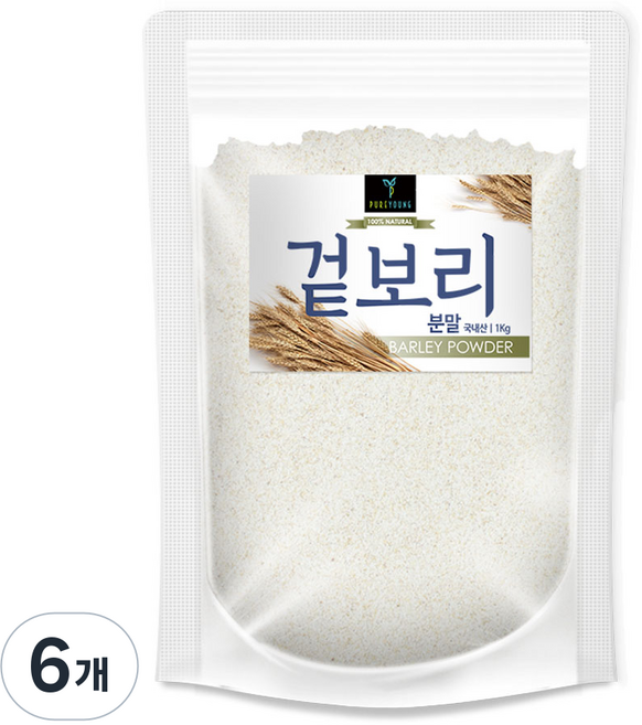 퓨어영 보리가루 분말, 6개, 1kg