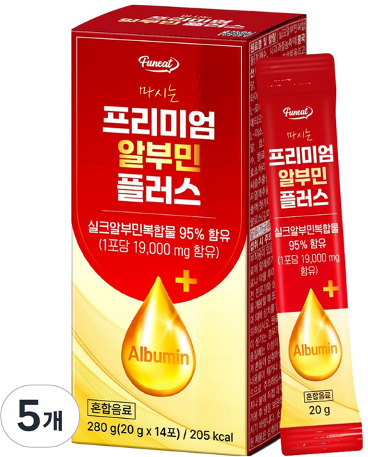 퍼니트 프리미엄 마시는 알부민 플러스 14p, 280g, 5개