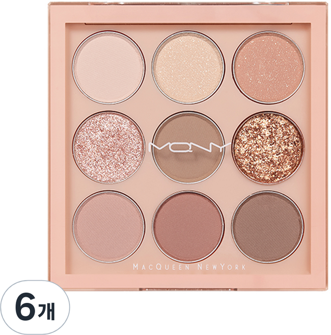 맥퀸뉴욕 1001 톤온톤 섀도우 팔레트 프로9구, 누드무드, 6개