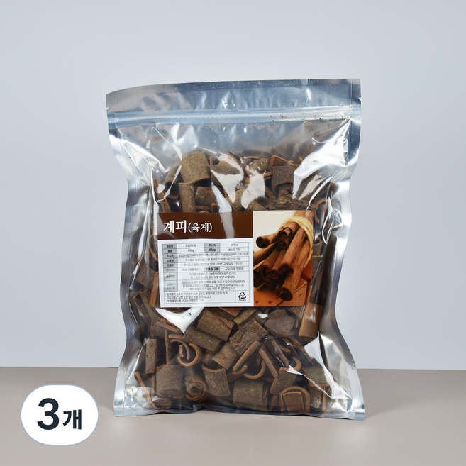 건강한정성 자른 절단 계피 육계 시나몬, 600g, 3개