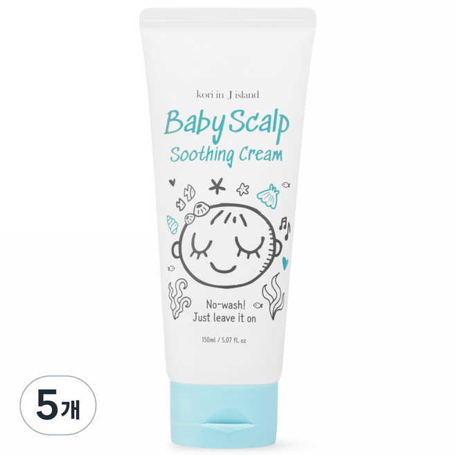 코리인제이아일랜드 아기용 두피 수딩 크림 무향, 150ml, 5개
