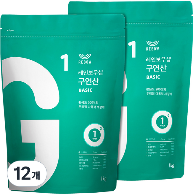 레인보우샵 구연산 베이직, 1kg, 12개