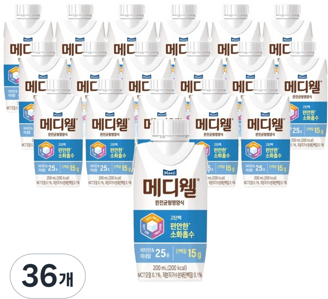 메디웰 고단백 완전균형영양식, 200ml, 36개