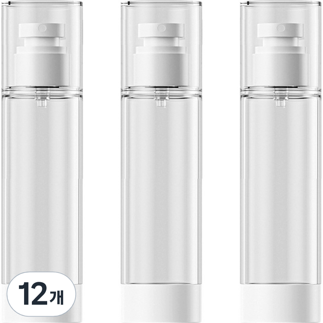 27리빙 휴대용 진공 안개 미스트 스프레이 공병 100ml, 12개, 화이트 + 투명