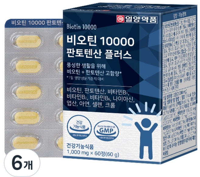 일양약품 비오틴 10000 판토텐산 플러스, 6개, 60g