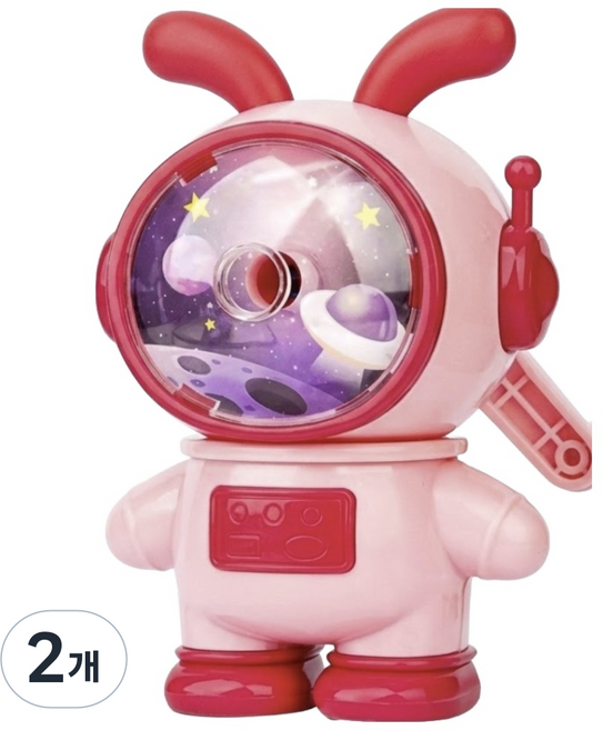 아이나라에듀 우주토끼 연필깎이, 2개, 팡크