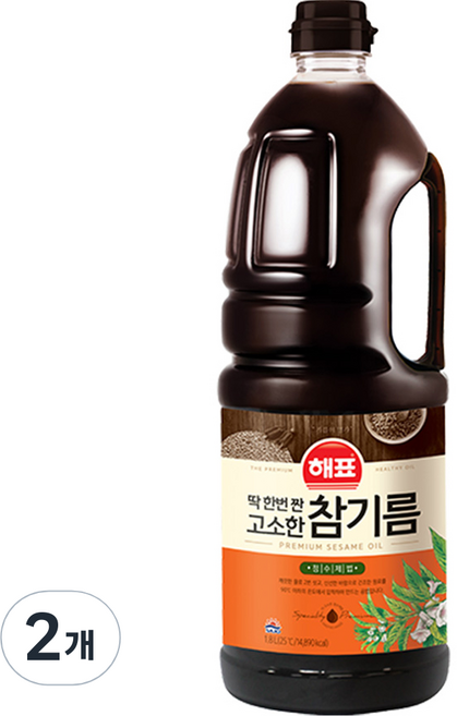 해표 고소한 참기름, 1.8L, 2개