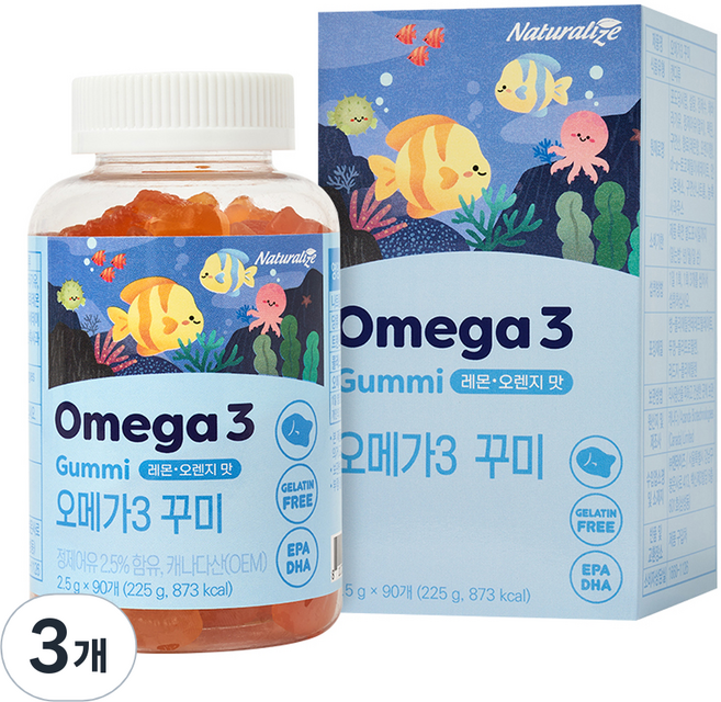 네추럴라이즈 오메가3 꾸미, 90정, 3개