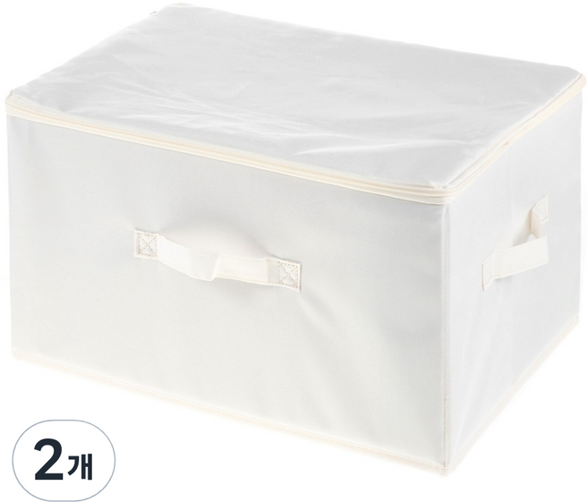 코멧 홈 베이직 모던 옥스포드 리빙박스 39L, 화이트, 2개