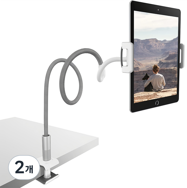 CalliA 핸드폰 태블릿 자바라 거치대 CF-350, 그레이, 2개