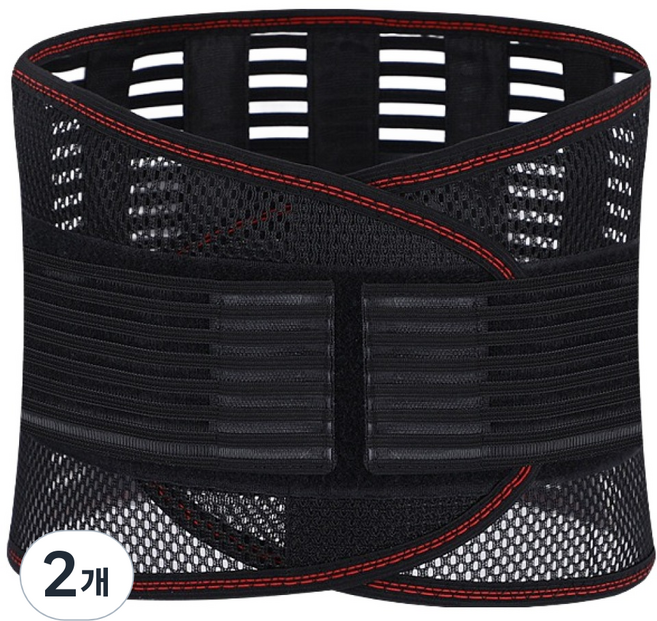 예그리나 메쉬 허리 벨트 2중밴드 허리보호대 블랙, 2개