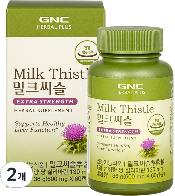 GNC 밀크시슬, 60정, 2개