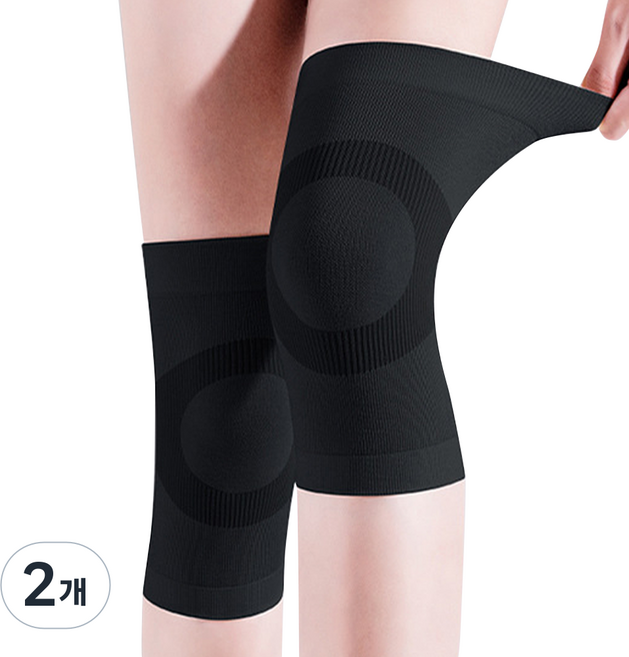 어픽 롱/숏 기장 편한 착용감 무릎보호대 슬림 블랙 2p, 2개