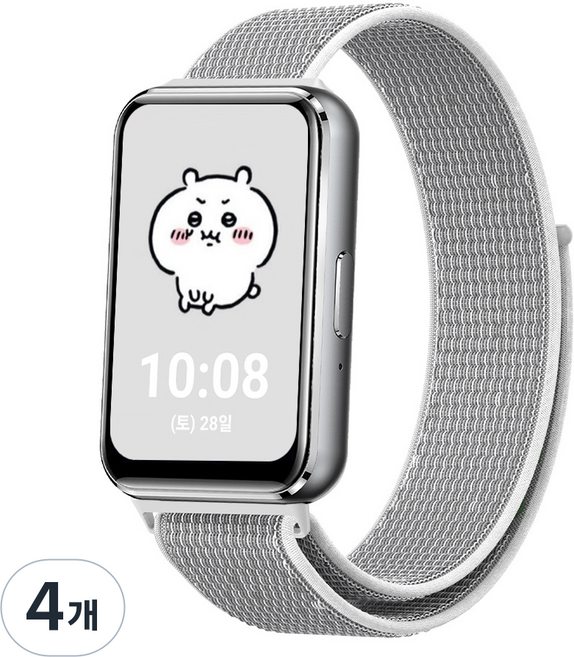 누아트 갤럭시핏3 나일론 스포츠루프 스트랩, 화이트, 4개