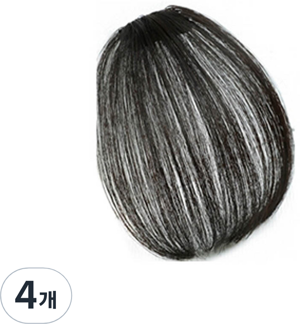 GABAL WITH 人造髮瀏海假髮 基本款, 深黑色, 4個