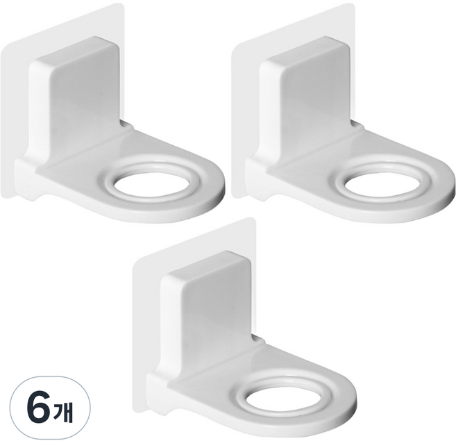 리빙메이커 무타공 샴푸 린스 바디워시 홀더, 화이트, 6개