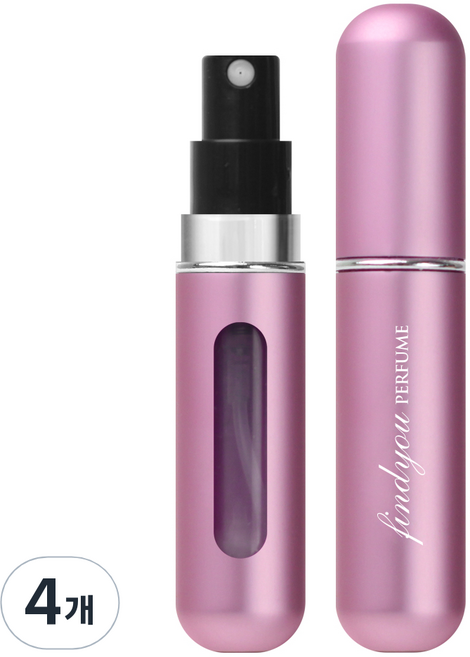 파인듀 향수 공병 5ml, 핑크 무광, 4개