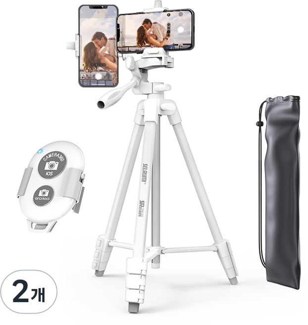 셀루미 136cm 고강성 하이 퍼포먼스 삼각대 화이트 + 리모컨 화이트 풀세트, SEL-TRD150A, 삼각대 화이트, 리모컨 화이트, 2개