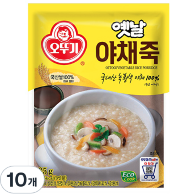 오뚜기 야채죽, 10개, 85g