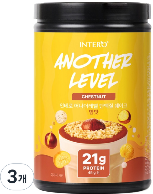 인테로 어나더레벨 단백질 쉐이크 밤맛, 3개, 630g