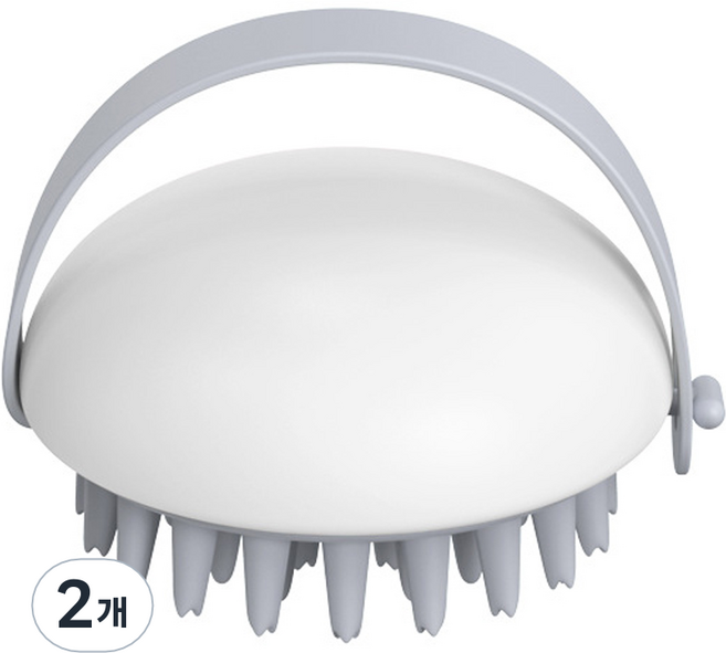 리빙홈디테일 두피 스케일링 샴푸 브러쉬, 2개, 그레이