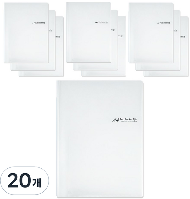 아이비스 투포켓 파일투명, 혼합색상, 20개